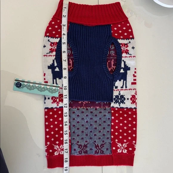 BLUEBERRY PET Red Reindeer Knit Dog Sweater size XL - Picture 9 of 9